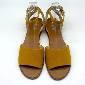 Reaction Kenneth Cole - Jolly Mustard Yellow Suede Open Toe Sandal Size 7.5